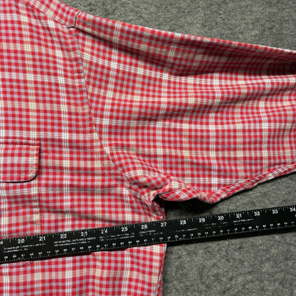 Polo Ralph Lauren Whitfield Mens XL Red Blue Plaid Cotton Flannel Button Shirt